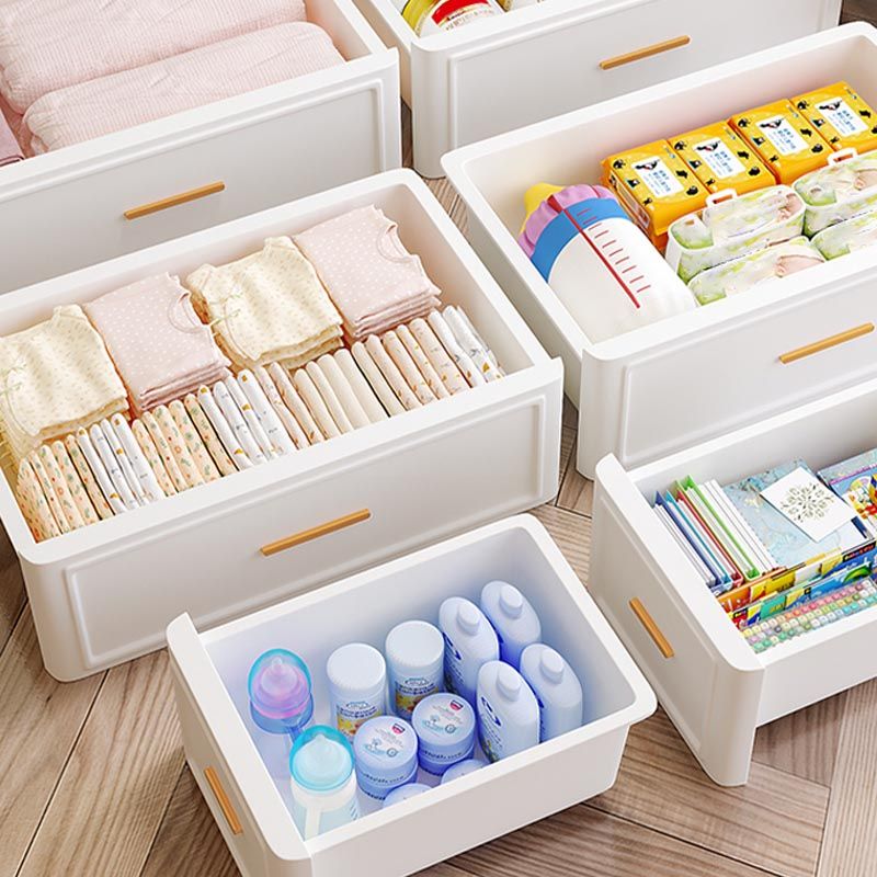 White and Green Non-Hanging Armoire Contemporary Plastic Cabinet