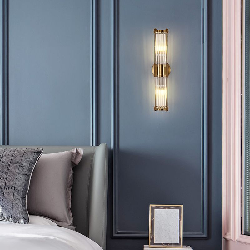 Crystal Geometric Shape Wall Light Modern Style Multi Lights Wall Light Sconce in Brass