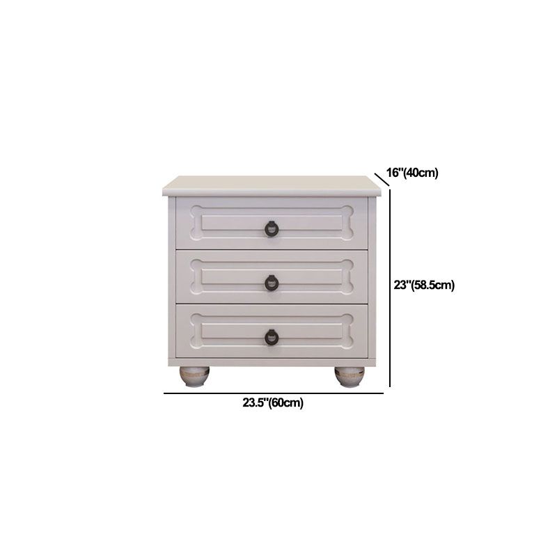 16" W White Wooden Storage Chest Modern Storage Chest Dresser with Drawers