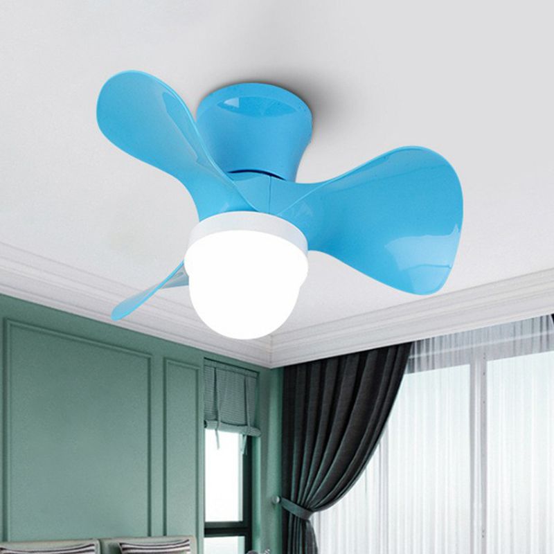 22 "breites Schlafzimmer -Anhänger Lüfter Licht zeitgenössische Halbmontagebeleuchtung mit Schüssel Acrylschatten, 3 Klingen