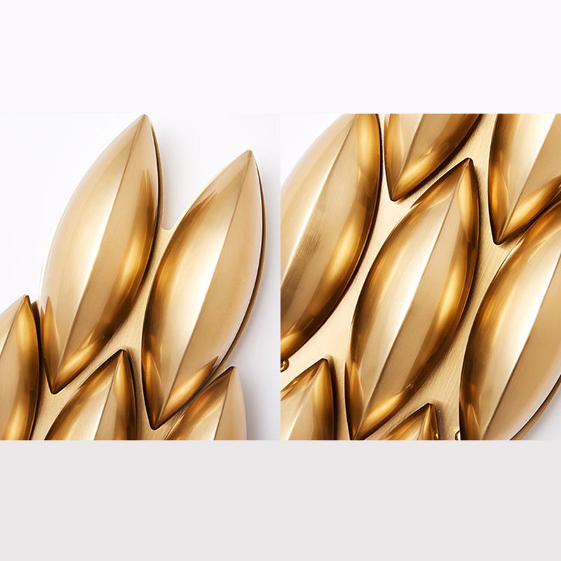 Brass Geometric LED Wall Sconce in Modern Luxury Style Wrought Iron Wall Lamp for Interior Spaces