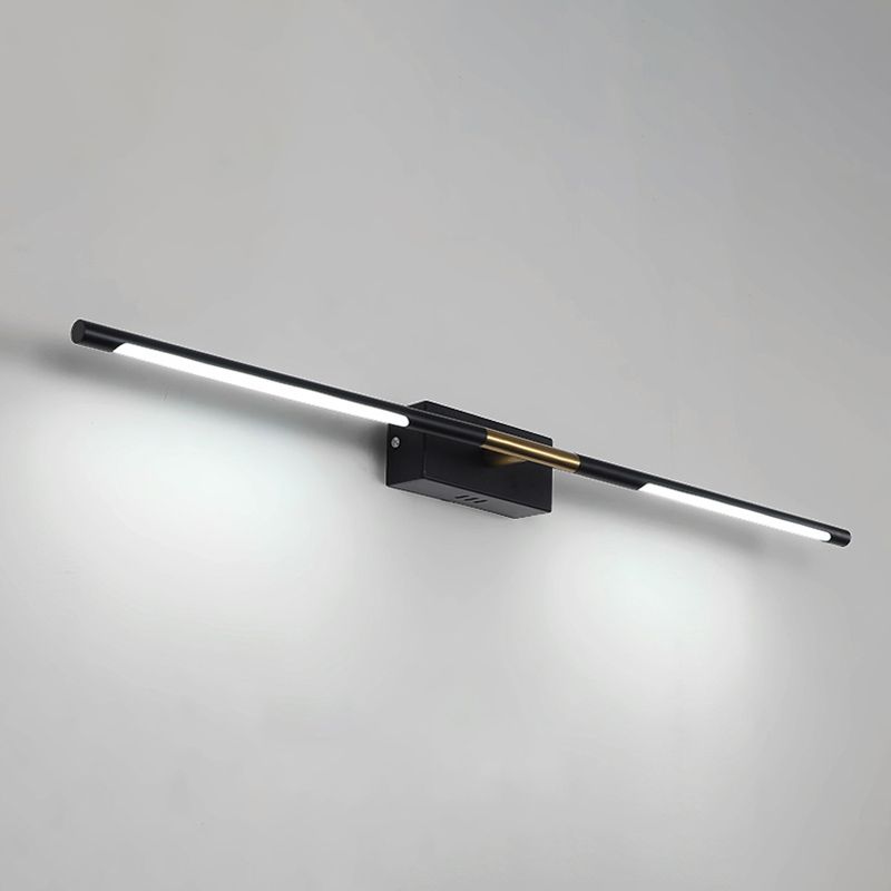 2-lichts lineaire wandwandeling moderne eenvoudige stijl spiegelmuurverlichting in zwart