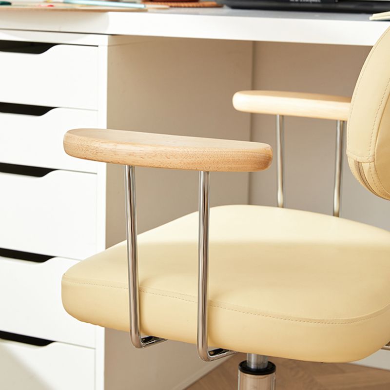 Modernism Fixed Arms Office Chair Desk Chair with Wheels for Home