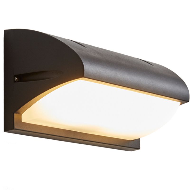 Moderno semplice rettangolo a parete rettangolo montato a parete lampada da parete in alluminio a 1 luce per giardino