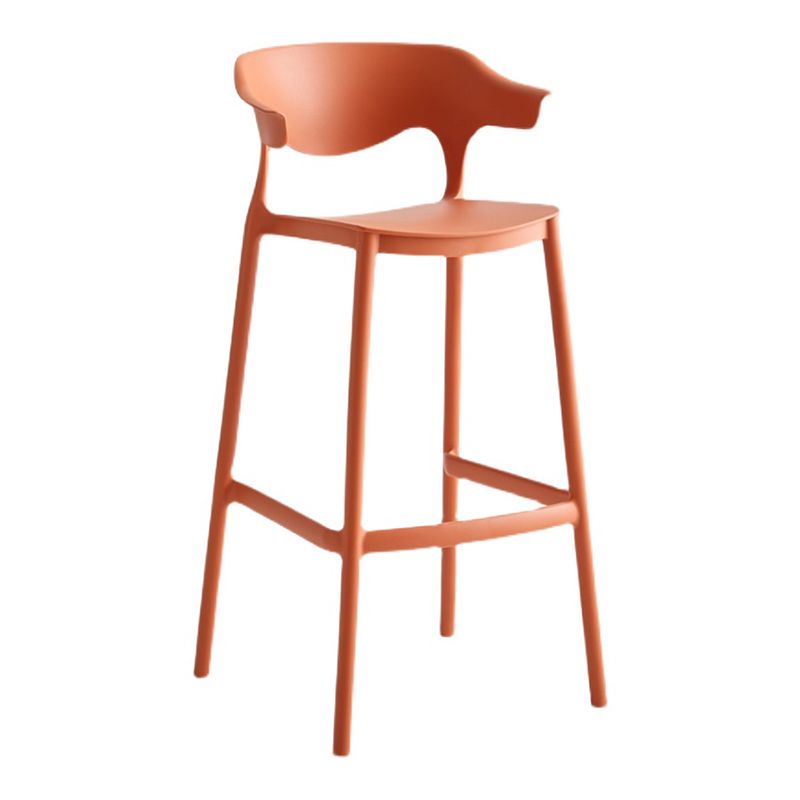 29-inch Modern Counter Bar Stool Armed Plastic Indoor Bar Stool with Footrest