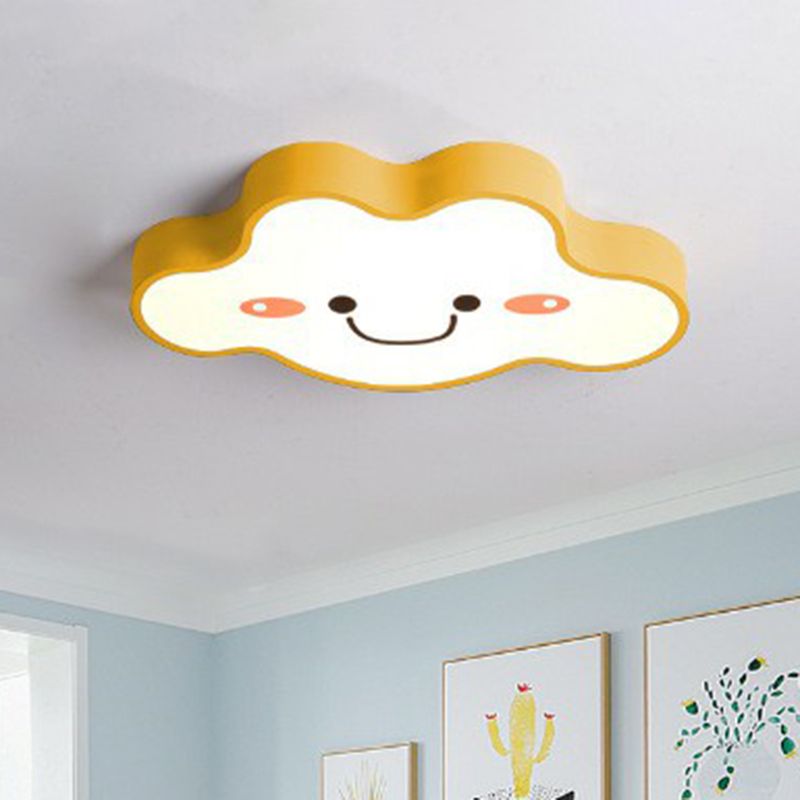 Plafonnier LED en acrylique givré pour chambre à coucher, nuage souriant, luminaire décoratif d'intérieur pour enfants