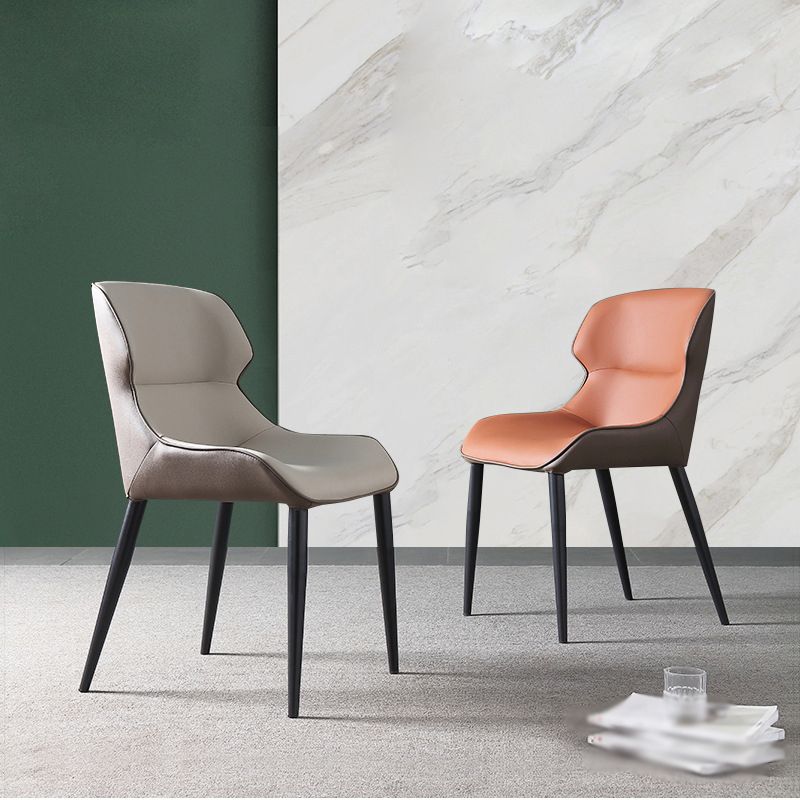 Sillón industrial para interiores, silla de comedor tapizada con respaldo de metal (juego de 2)