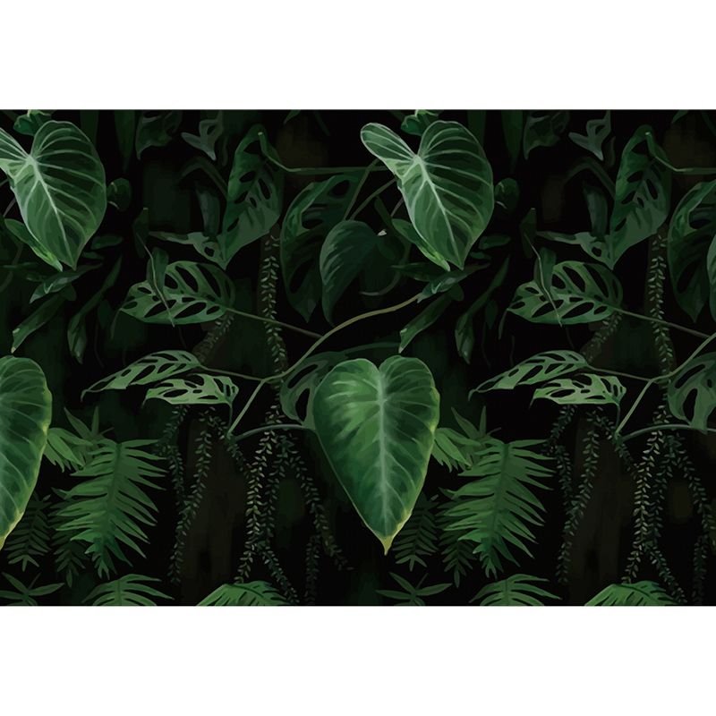 Tropical Elephant Ear Plant Murals Decal Green Leaves Wall Covering for Home Gallery