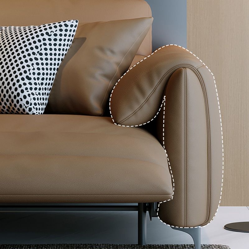 Genuine Leather Pillow Top Arm Power - Push Modern Sofa for Living Room