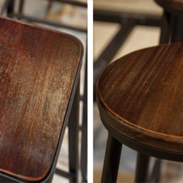 Industrial 1/7 Pieces Bar Table Set Rectangle Wood Counter Table with High Stools