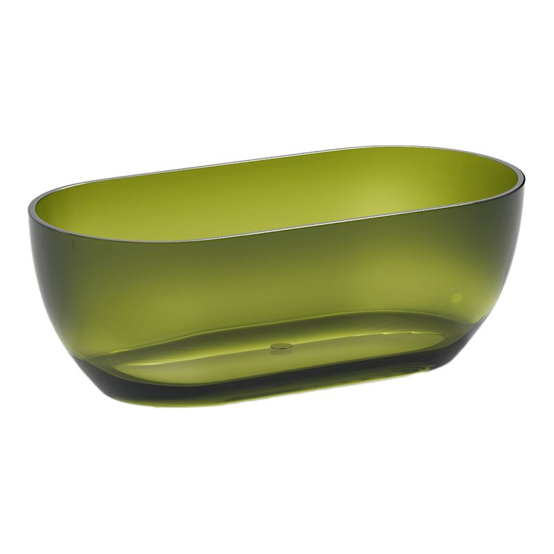 Oval Soaking Bathtub Freestanding Antique Finish Modern Bath Tub