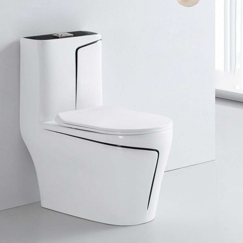 Skirted Toilet Traditional Floor Mount One-Piece Toilet with Slow Close Seat