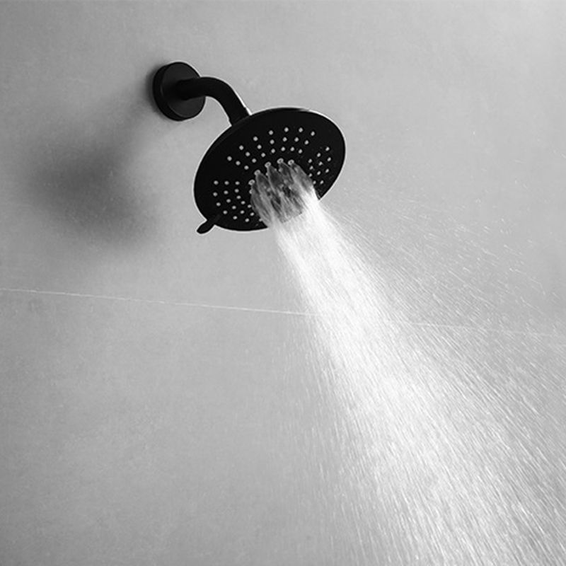 Round Fixed Shower Head Matte Black 5-Spray Patterns Wall-Mount Shower Head