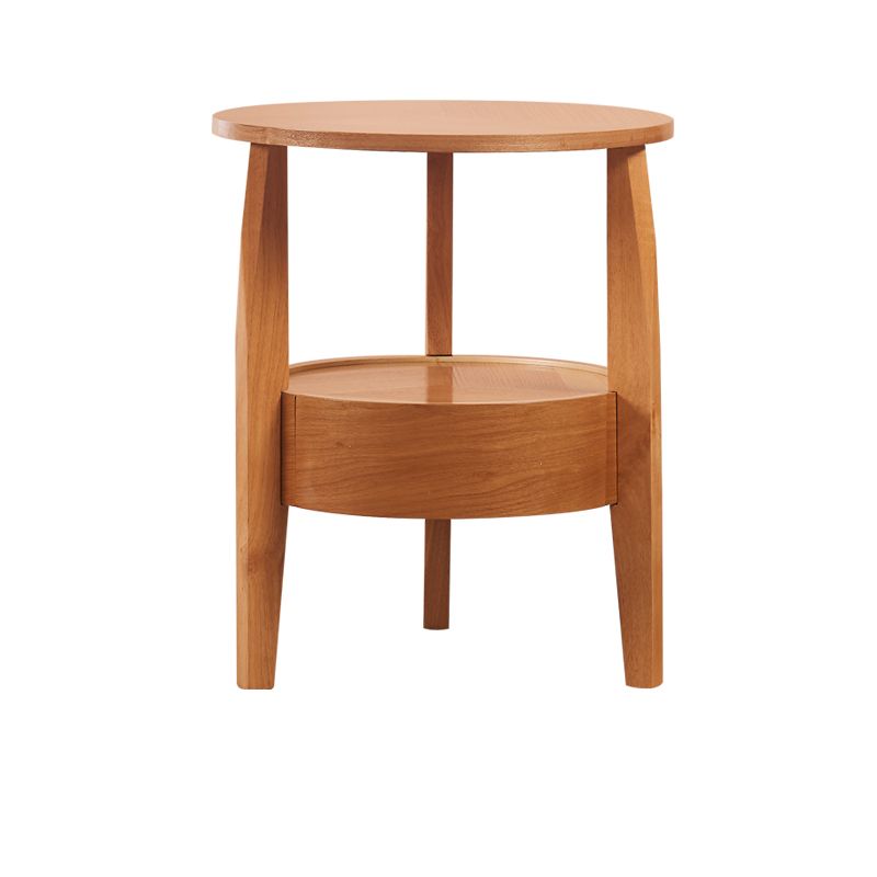 19.6"/23.6"/31.4" Tall 3 Legs End Table Solid Wood Round Side End Table with Drawer