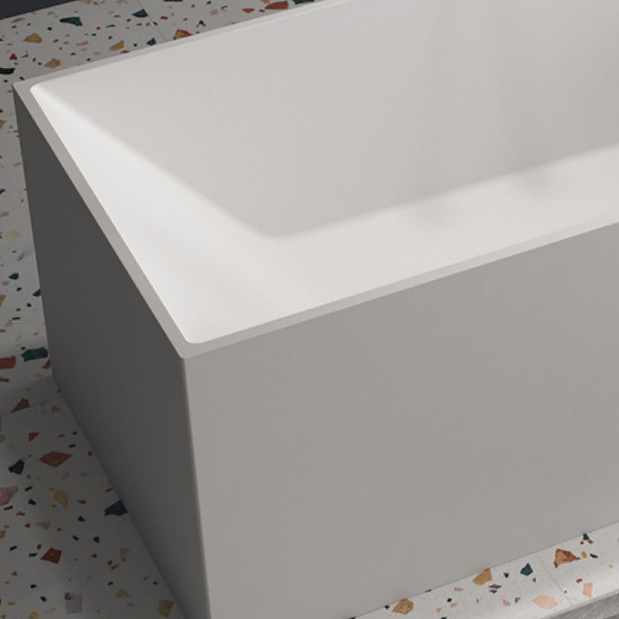 Stand Alone Rectangular Bath Modern Acrylic Soaking Back to Wall Bathtub