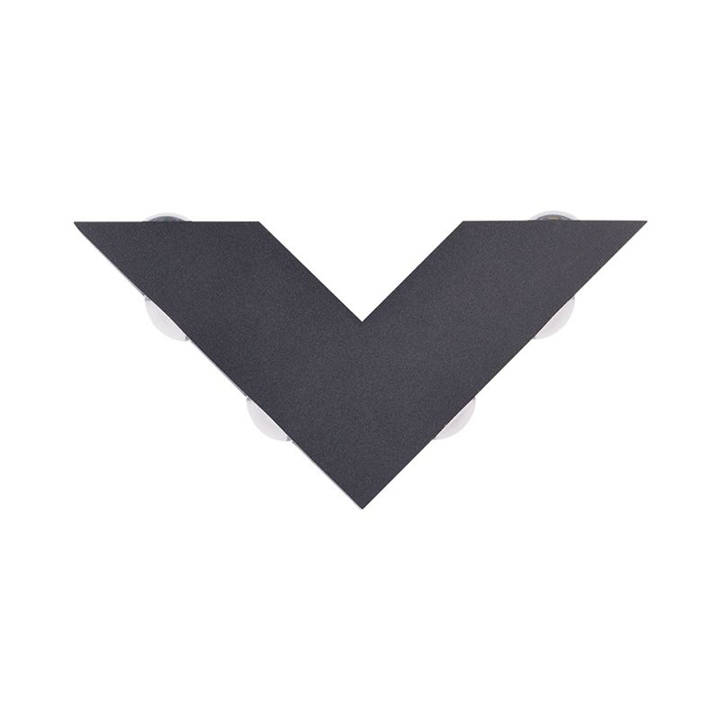 V-Shaped Metal Wall Lighting Modern Style 6 Lights  Wall Mounted Lighting in Black