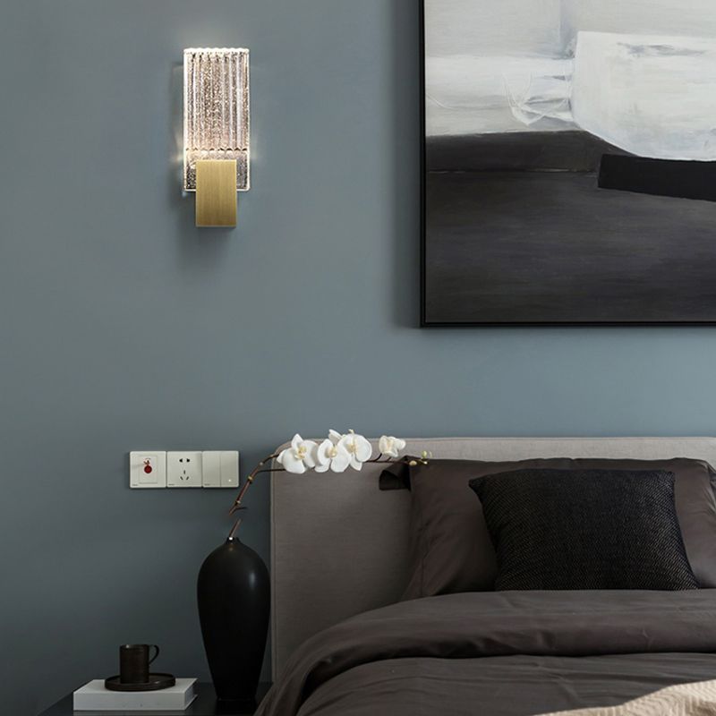 Postmodern Crystal Wall Sconce Golden Wall Mounted Lights Fixture for Bedroom