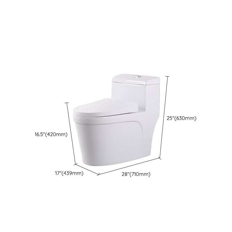 Modern White Flush Toilet Floor Mounted Toilet Bowl with Slow Close Seat for Washroom