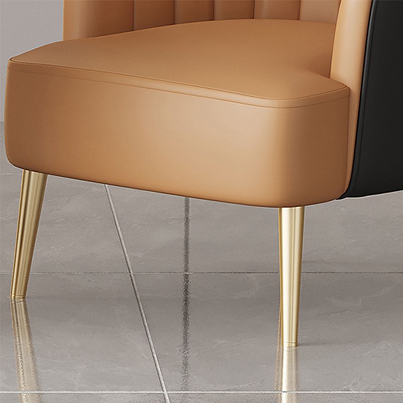 Glam Style 25.6" Wide Sloped Arms Sewn Pillow Back Armchair .