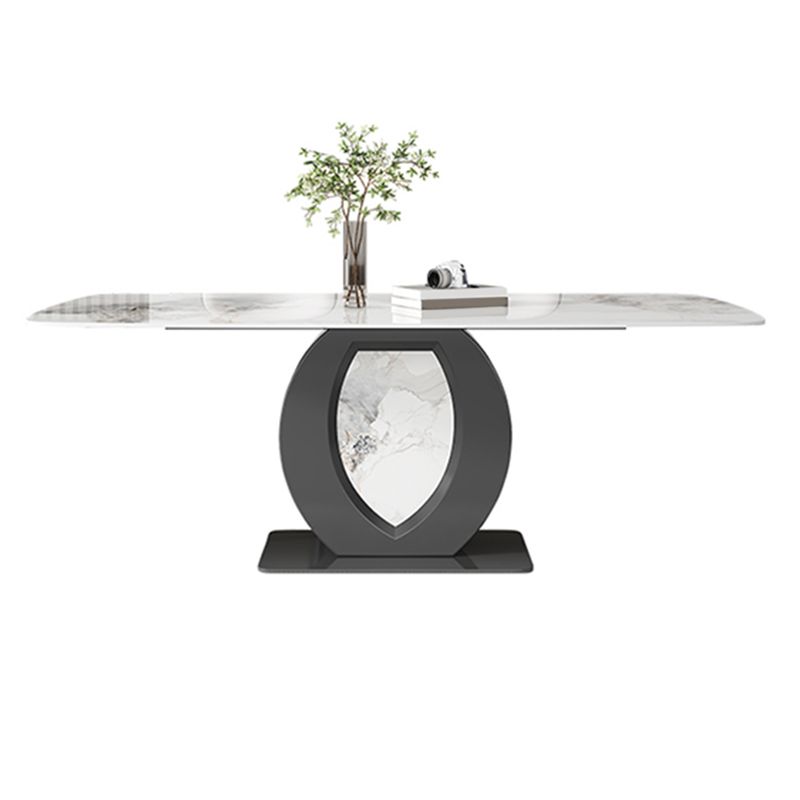 Contemporary 1/4/5/6/7 Pieces Dining Room Table Rectangle Stone Furniture in White
