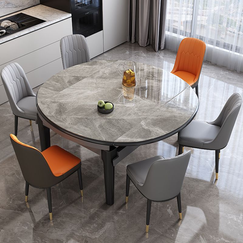 Modern Stone Dining Table Rectangle White-grey 4-foot Furniture