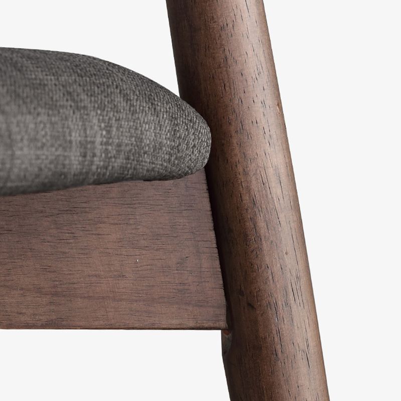 Silla de comedor de madera estilo escandinavo, silla auxiliar de comedor con respaldo abierto (juego de 2)