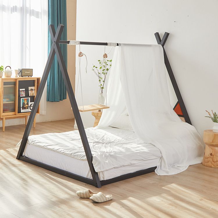Scandinavian Bed Metal No Theme Panel Bed in Black/White Finish