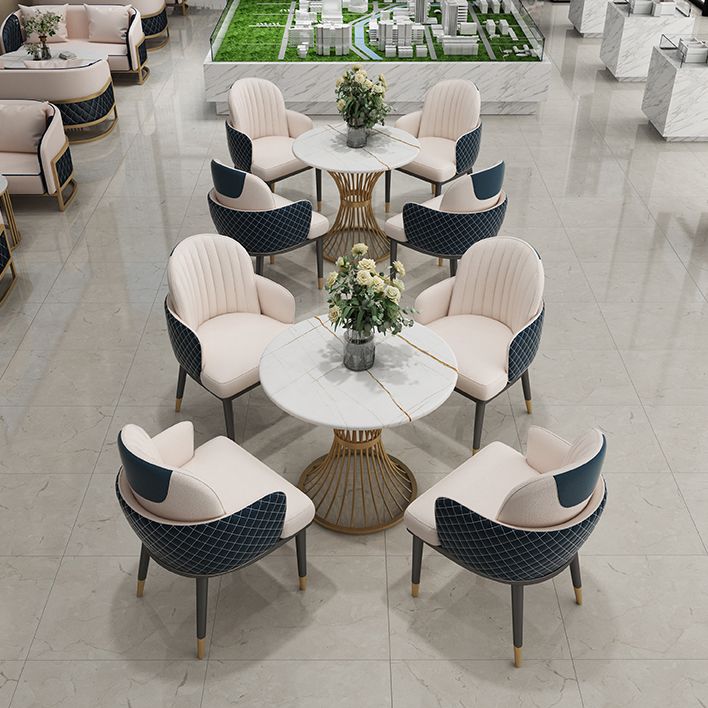 Glam Style Sintered Stone Dining Set 1/2/3/4/5 Pieces Dining Set for Home Use