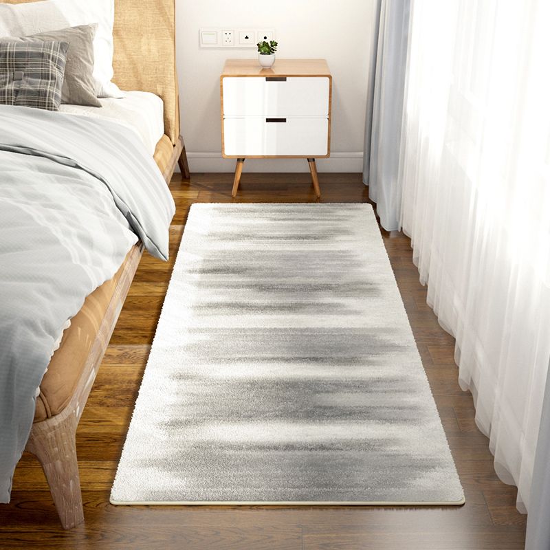 Grey Modern Carpet Geometric Pattern Polyester Area Rug Anti-Slip Area Rug for Bedroom