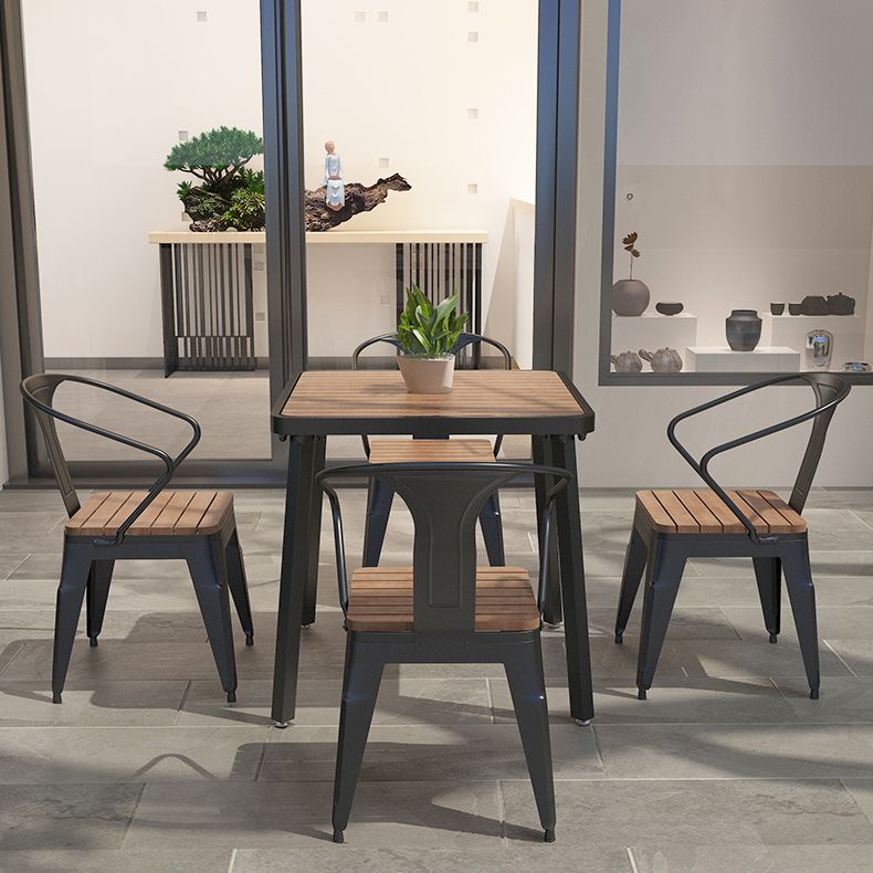 Modern 1/2/3/4/5 Pieces Dining Set Wood Dining Table for Courtyard Balcony