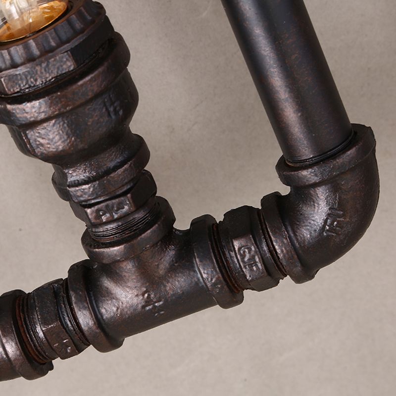 Rustic Style Rectangular Wall Lamp 1 Bulb Iron Wall Light Fixture in Black for Corridor