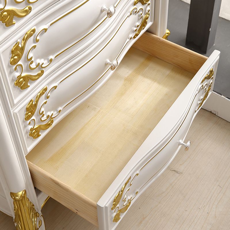 Glam Vertical Lingerie Chest Rubber Wood Storage Dresser for Home