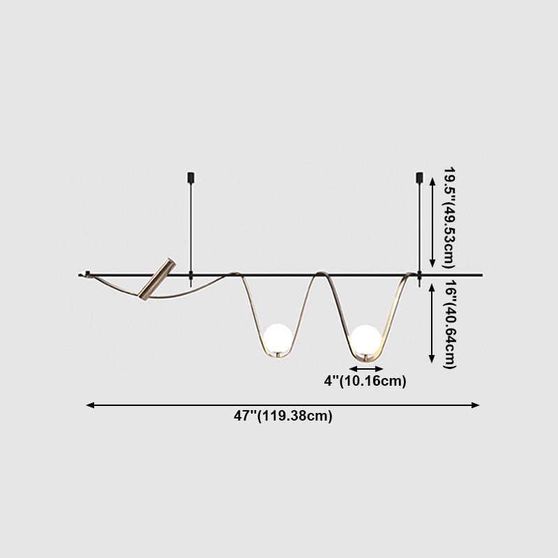 Moderne Inselanhänger Lampen Multi-Head-Restaurant Hanging Lampe Lampen mit Glasschatten