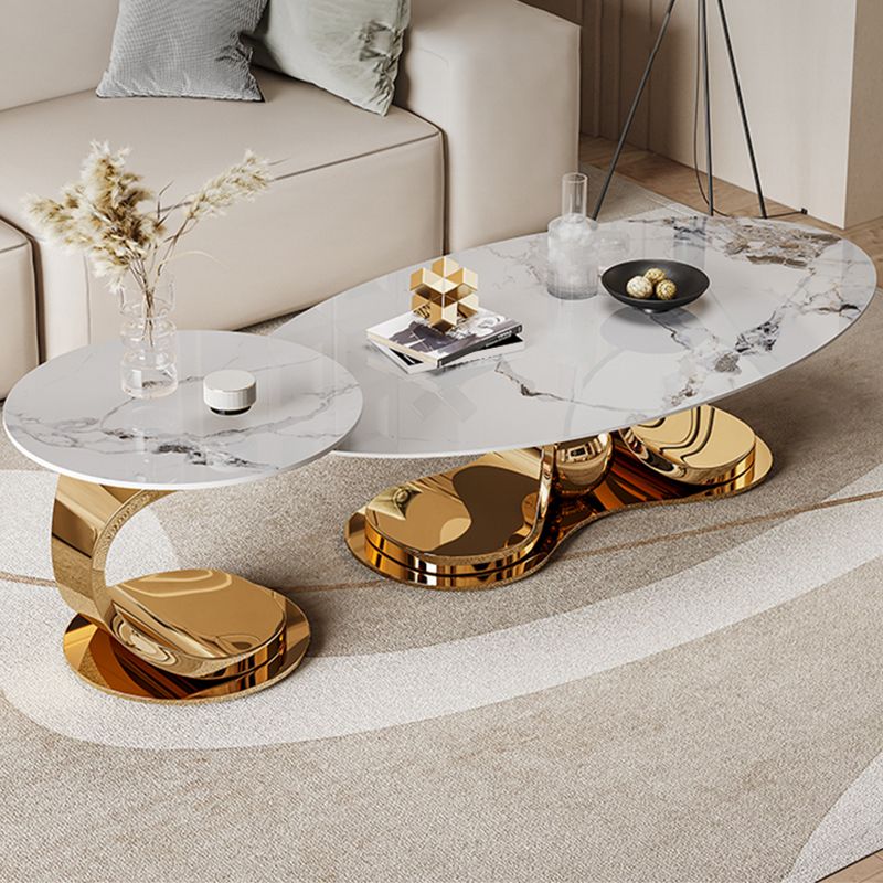 No Distressing Slate Coffee Table Glam Nesting Coffee Table Set
