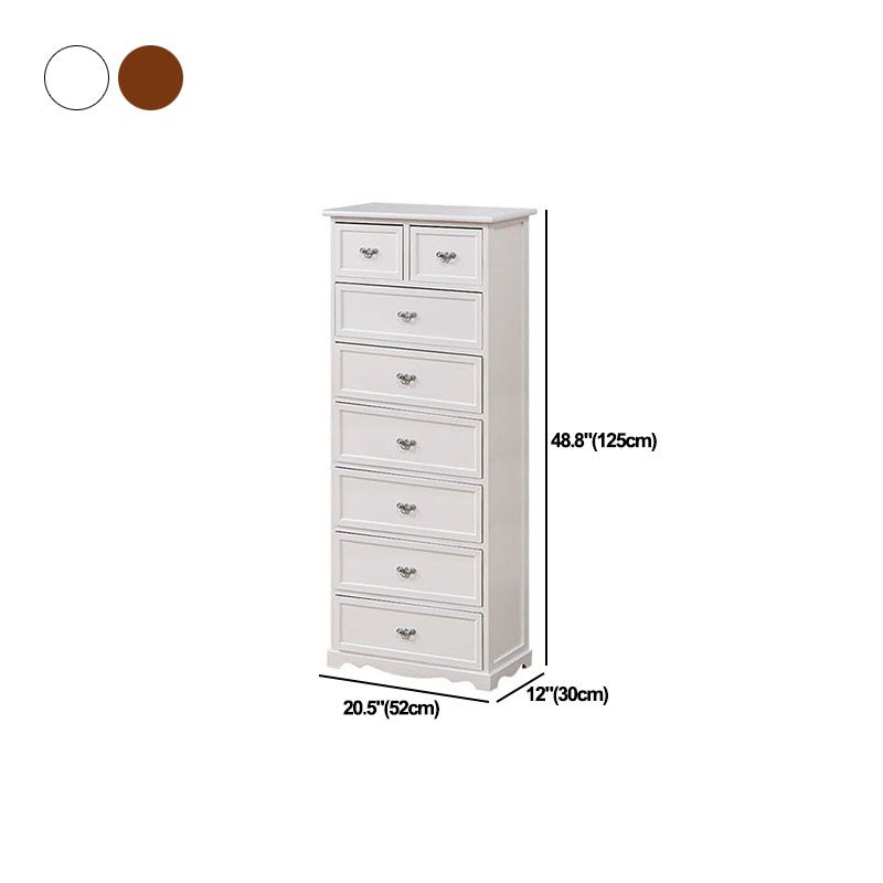 12" W Solid Wood Lingerie Chest Vertical Storage Chest with Drawers