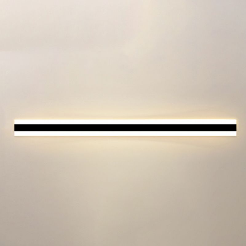 Luz de luz lineal de estilo moderno Luces de metal 1 luces de pared de luz en negro