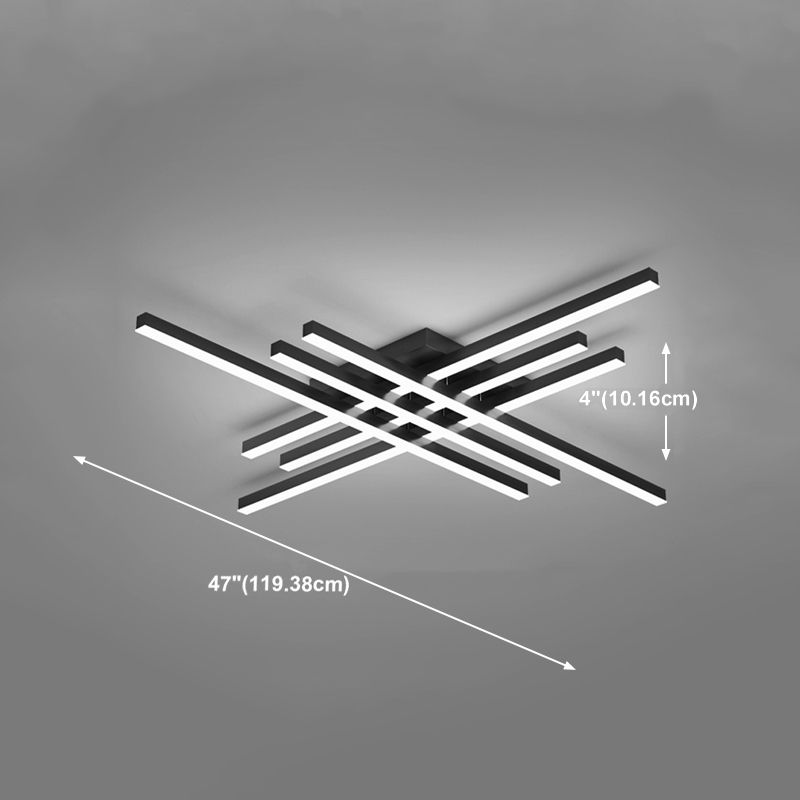 Luz de techo de semi rascillo de LED simple Luz de montaje semi rasgador de tiras con sombra de metal