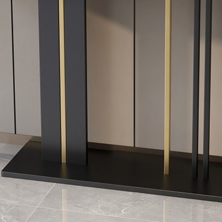Modern Marble Top Console Table with Rectangle Top and Pedestal Base