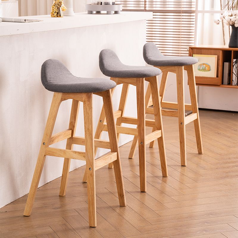 Taburete de bar interior contemporáneo de 29 pulgadas, taburete trasero sin brazos de madera con reposapiés