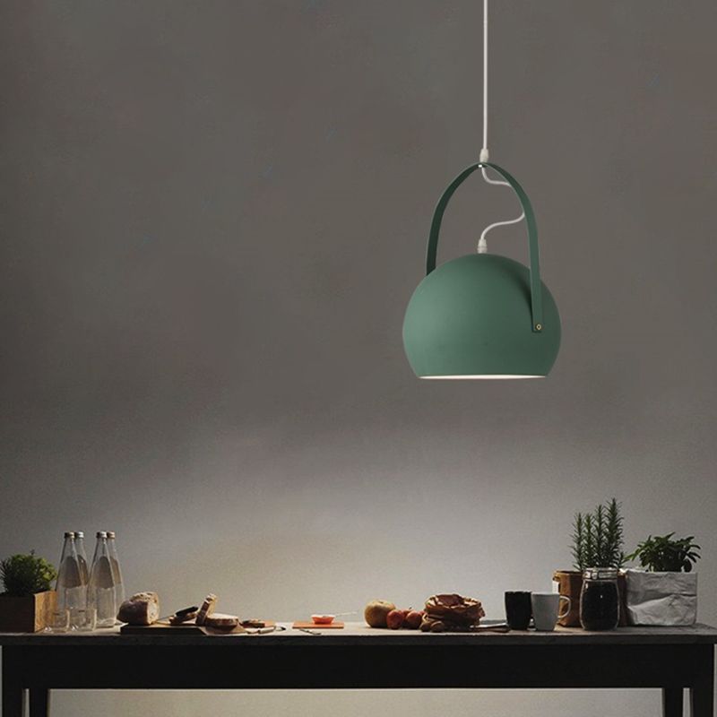 Luz colgante de burbujas metal contemporáneo 1 comedor ligero iluminación en verde