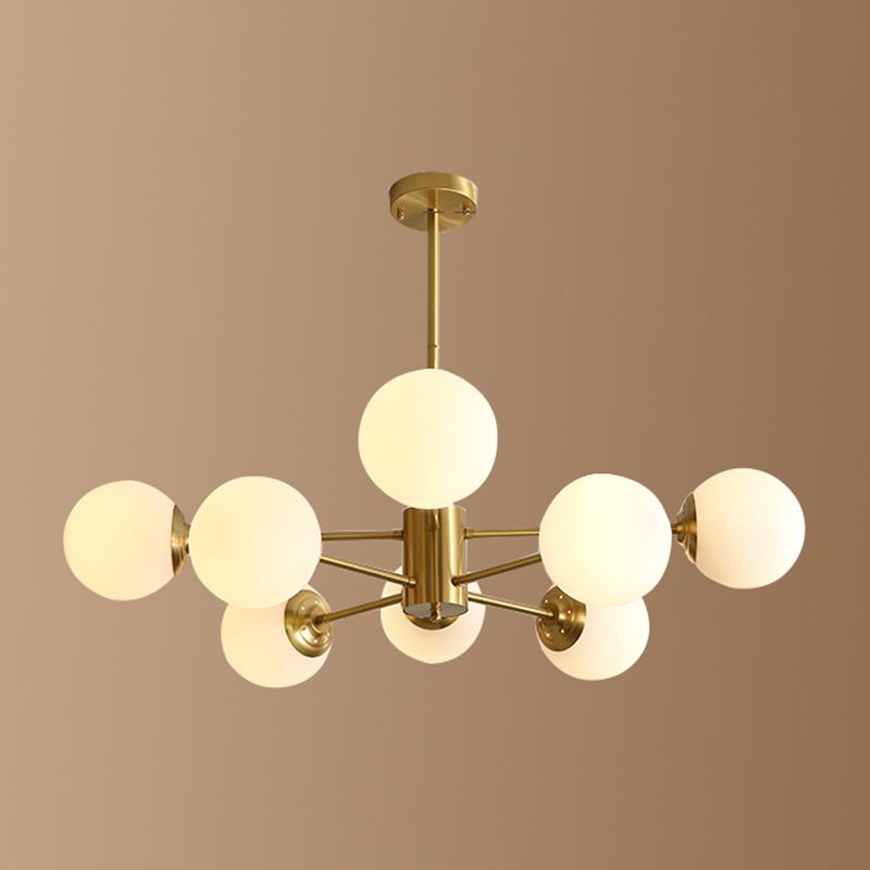 Nordic Glass Chandelier Light Fixtures Restaurant Multi Head Hanging Chandelier