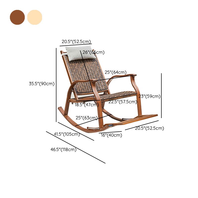 Vintage Style Wood Simple Rocking Chair Lounge Leisure Lazy Chair for Balcony
