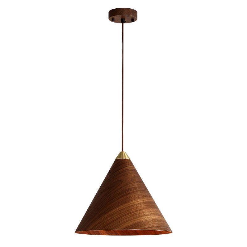 Kegel hanglamp Modern 1-licht suspensielamp met houten schaduw voor restaurant