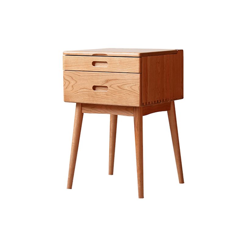 2 Drawers Natural Makeup Vanity Desk Table with Makeup Table and Stool