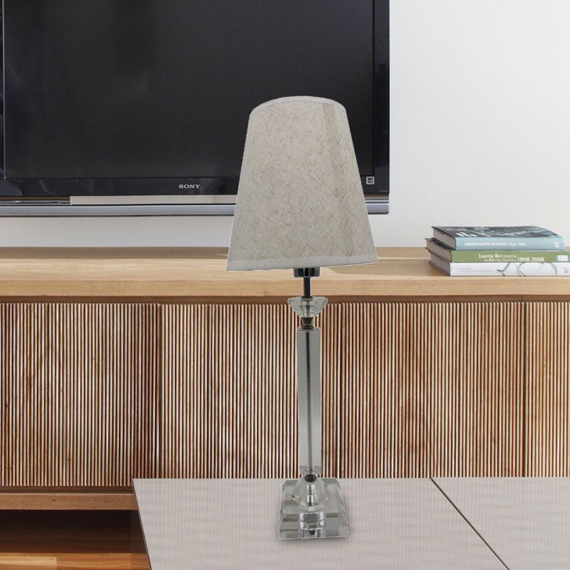 1 Lampenbaluster-Stofftisch Light Modernismus handgeschnittene Kristall kleine Schreibtischlampe in Grau