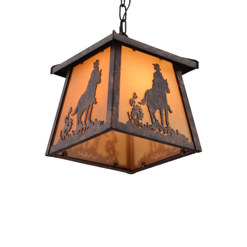 Plattelandshuisvormige hanglampverlichting 1 licht metaalhangende verlichting in roest