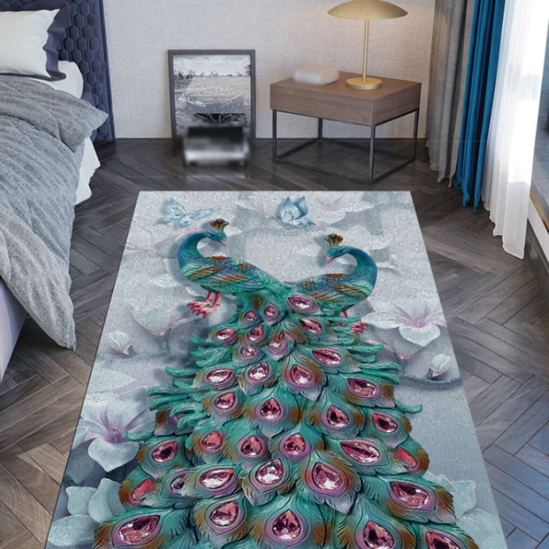Modern Indoor Rug Leisure Animal Pattern Carpet Polyester Washable Area Rug with Non-Slip Backing