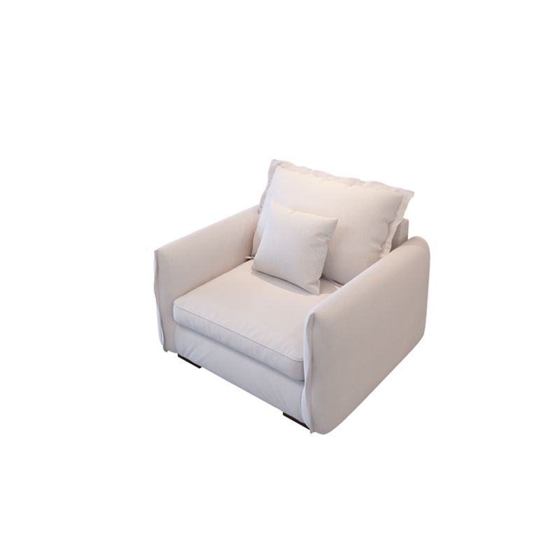 Faux Leather and Cotton Blend Settee Couch Square Arm Sofa Couch with Pillows