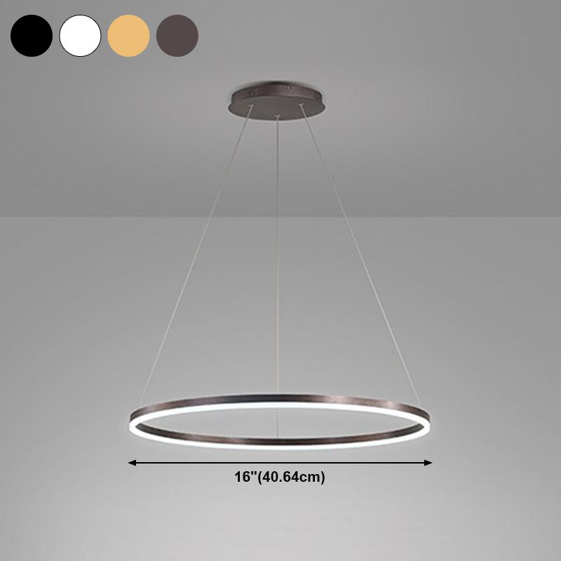 Luz de metal circular Luz de lámpara Simplicidad LED Hanging Chandelier