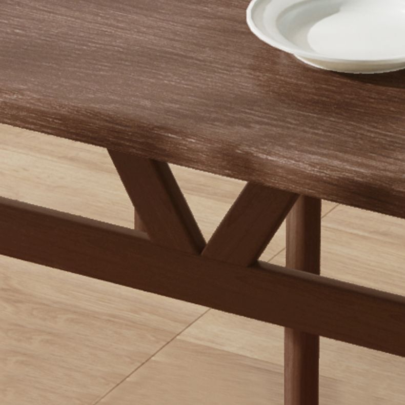 Modern massief houten standaard eetgelegenheidset rechthoekige vorm keuken eetgelegenheid met 4 poten tafel
